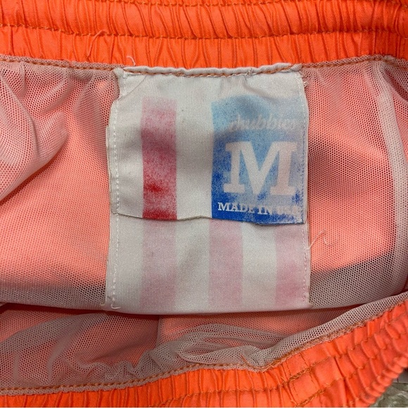 Chubbies Swim Trunks Men's Size Medium Neon Orange Bright Lined Shorts Swim - Picture 6 of 8